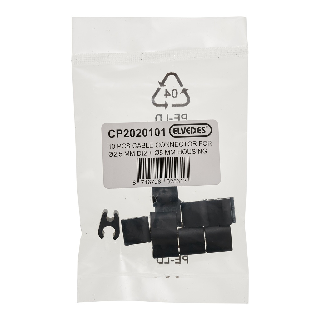 ELVEDES - Cable clips duo negro  5,0mm / 2,5mm (DI2) plastic  (bolsa 10x) - CP2020101